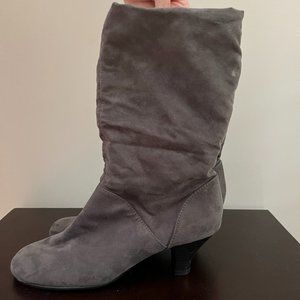 Aerosoles Gray Faux Suede Slouch Boot 7